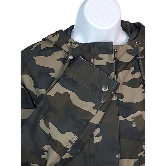 Levi's Size Small Fishtail Parka Brown Dark Green Dark Tan Camouflage - Picture 3 of 12